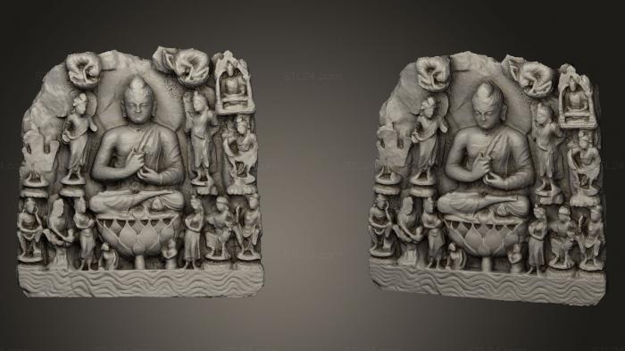 Горельефы и барельефы исторические и религиозные (Проповедующий Будда, GRLFH_0343) 3D модель для ЧПУ станка